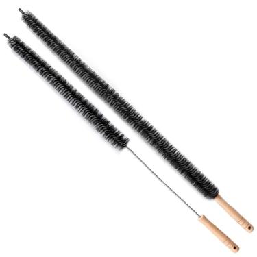 Imagem de 2 peças de escova de radiador dobrável, inclui 1 espanador de cabeça de escova longa e 1 peça de limpador de fiapos de ventilação de secador de cabo longo para saídas de secador, bobinas de geladeira