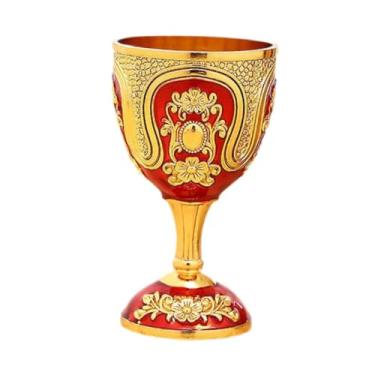 Imagem de Ｂｅｓｇａ Taça de mesa vintage medieval, multiuso, em liga de zinco gravada, elegante ornamento, copo de vinho inovador.
