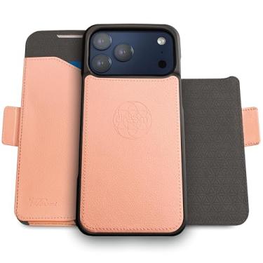Imagem de Dreem for iPhone 17 Pro Case Wallet, Revolutionary Phone Stand, Vegan Leather, MagSafe-Fit, Magnetic Detachable Flip Cover, RFID Blocking Card Holder, Gift-Box [Fibonacci:Powder Pink]