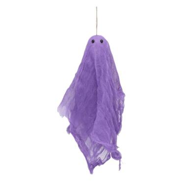 Imagem de Phefop Decorações Fantasmas Suspensas de Halloween, Fantasma de Tecido de Gaze Fácil de Pendurar para Peça Central de Festa Interna Ao Ar Livre, Perfeito para árvore e Jardim de Halloween (Roxo)