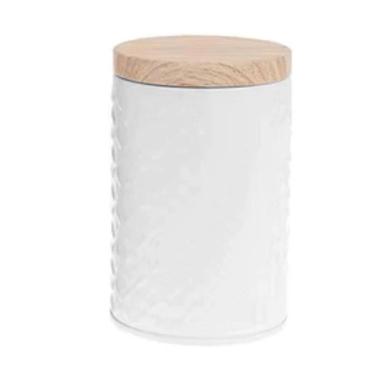 Imagem de Lata Biscoito Bala Organizador Decorativo Metal Branco