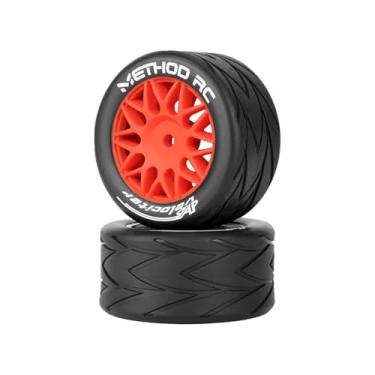 Imagem de METHOD RC 8mm Hex Velociter On-Road Tires for Losi 1/12 Nascar Red Wheels Upgrades Part (2pcs Glued)