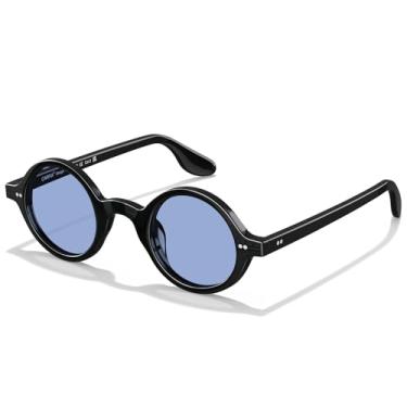 Imagem de Óculos de Sol CARFIA CA2501 Masculino - Redondo Retrô em Acetato para Rostos Pequenos com Lentes Polarizadas - Clássico e Estiloso
