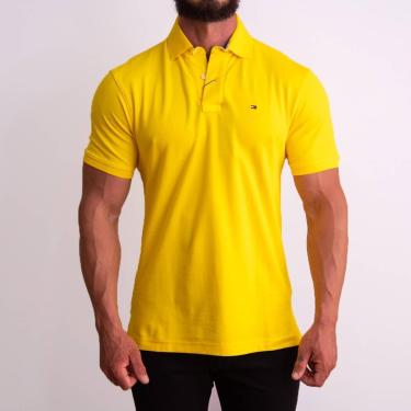 Imagem de Camisa Gola Polo Tommy H Masculina Classic  Amarela-Masculino