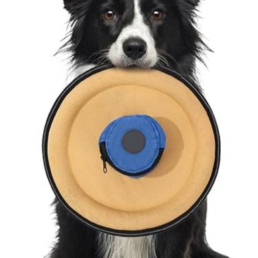 Imagem de Disco voador de cachorro macio, brinquedos interativos de lona, suprimentos para animais de estimação, jogos de treinamento ao ar livre com bolsa de lanche para raças pequenas, médias e grandes