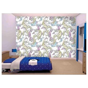 Imagem de Papel De Parede Infantil Unicórinios Rosa 3D Azs85 - Você Decora