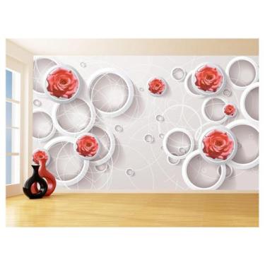 Imagem de Papel De Parede 3D Floral Textura Sala Flores 3,5M Xfl286 - Você Decor