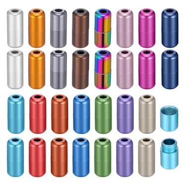 Imagem de LXUEJIE 30 travas de cadarço para sapatos, fivela de cadarço, 15 cores, fivela de cadarço sem laços, elástico de alumínio, sem amarrar, para tênis, reparo, botas de caminhada, pulseira, colar, Maki