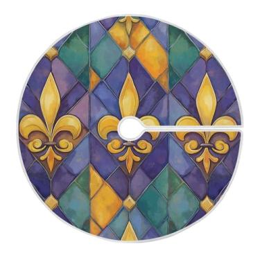 Imagem de Blueangle Saia de árvore de carnaval de 118 cm saia de poliéster macio para decoração de carnaval (89)