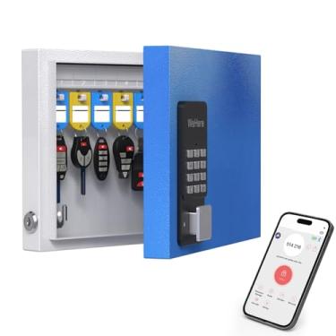 Imagem de WeHere SAFEKey Lock Box com código, armário de 48 chaves com acesso ao aplicativo Bluetooth, desbloqueio de senha única, desbloqueio remoto via gateway, caixa de armazenamento de chave de aço para
