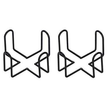 Imagem de 2 peças suporte de porta-copos de ferro preto prateleira de armazenamento de metal para porta-copos redondos e quadrados, ferramentas de bar (4,40 x 4,40 x 6,3 cm)