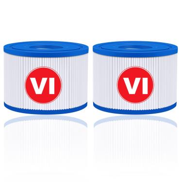Imagem de KGC Pacote com 2 filtros para banheira de hidromassagem tipo VI compatíveis com filtros de hidromassagem Coleman Salu spa Lay-Z-Spa, reposição para cartuchos de filtro de spa 90352E 58323