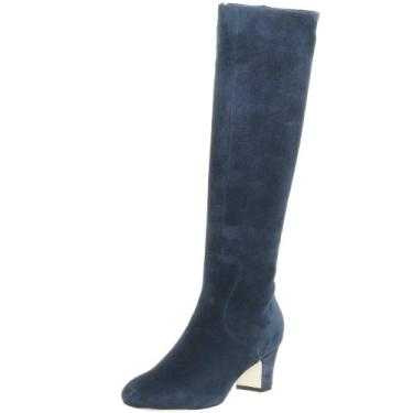 Imagem de Natural Comfort Bota feminina Goali salto médio cano alto, Camurça azul-marinho, 6 M US