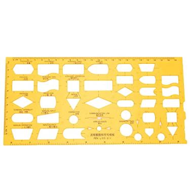 Imagem de Modelo de desenho de projeto arquitetônico Régua geométrica oca durável multifuncional para arquitetos Engenheiros Estudantes Material plástico Várias formas (4351)