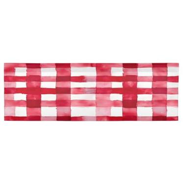 Imagem de CEBUGI Cortina blackout para janela – Cortinas de proteção de privacidade para cozinha/banheiro/sala de estar/lavanderia (137 x 45 cm, 1 painel, guingão vermelho de Natal)