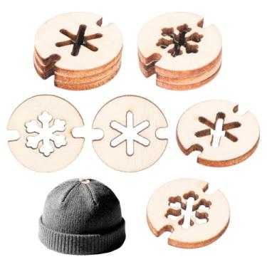 Imagem de 60 Conjunto de Botões Pompom para Gorro, Botões de Madeira Removíveis Feitos à Mão Gorros Ideais para Tricô e decoração Artesanato (2 Estilos)