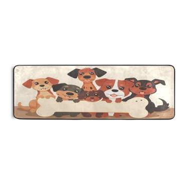 Imagem de Qilmy Tapete de corredor fofo para cães pequenos pegando ossos 183 x 61 cm, antiderrapante, antifadiga, confortável, tapetes longos para cozinha, quarto, sala de estar, banheiro, corredores, entrywa1