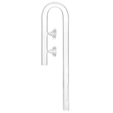 Imagem de QWORK Tubo de lírio de aquário de influxo de vidro - 17 mm para tubulação de 5/20.3 cm (16/22 mm), para aquário plantado, ventosas incluídas