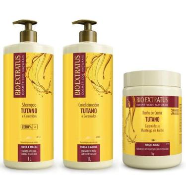 Imagem de Kit Tutano Shampoo Condicionador Banho de Creme Bio Extratus 1L Força 