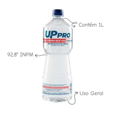 Imagem de Álcool Líquido 92,8° 1L UPPRO – Alta Pureza, Limpeza Intensa e Secagem Rápida