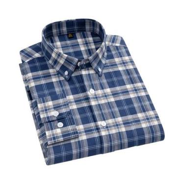 Imagem de Camisa Oxford Masculina Oversized 10XL 11XL 100% Algodão Moda Casual N