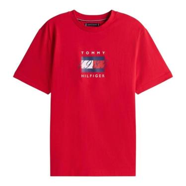 Imagem de Camiseta Tommy Hilfiger Linear Flag Graphic Tee Branco-Masculino