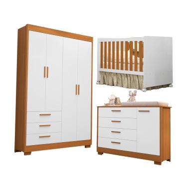 Imagem de Jogo De Quarto Para Bebe Zaki E Katatau Branco Com Savana - Moveisaqui