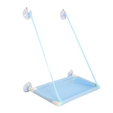 Imagem de Acouto Rede de Janela Confortável Com Ventosas Fortes Banho de Sol que Economiza Espaço - Cama Lavável Montada na Janela Uso Ideal Durante Todo o Ano - Gatos de Perfeitos (Azul)