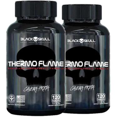 Imagem de 2x Thermo Flame Termogênico 120 Tab Cada Black Skull