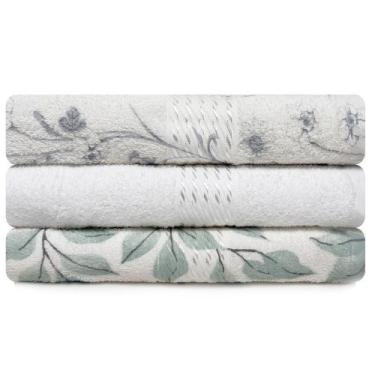 Imagem de Kit 3 Toalhas de Banho 100% Algodão Prisma Dohler, BRANCA, LILLY E VAL