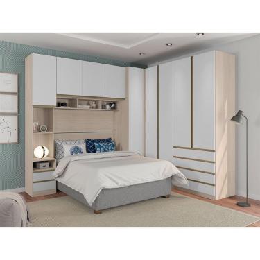 Imagem de Guarda Roupa 9 Portas E 6 Gavetas Legno Crema Com Branco