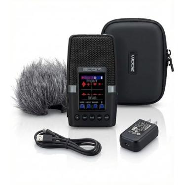 Imagem de Zoom Kit de gravador H2essential Multi-Mic flutuante de 32 bits com pacote de acessórios APH-2e com para-brisas peludo, capa acolchoada, adaptador CA e cabo C USB (H2e + APH-2e Pacote de acessórios)