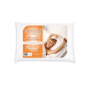 Imagem de Travesseiro Plumasul Fibra Siliconizada em Percal 180 Fios 50 x 70 cm - Branco Branco