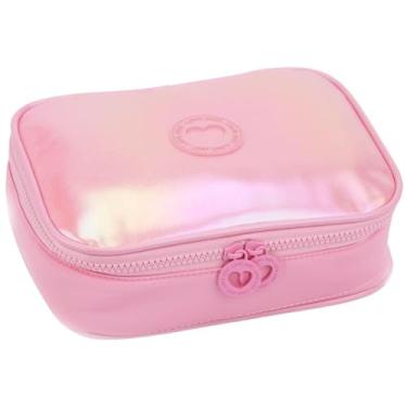 Imagem de Estojo Escolar Box 100 Lápis, Espaçoso com Divisórias e Elásticos Internos, Fechamento em Zíper, Material Resistente, P/Meninas (Rosa)