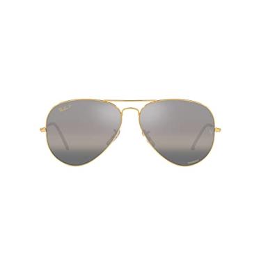 Imagem de Ray-Ban Óculos de sol RB3025 Classic Evolve Photochromic Aviator, Legend Gold/Polarizado Transparente Gradiente Cinza Escuro, 58 mm