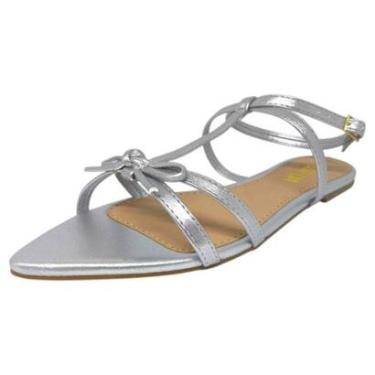 Imagem de Sandália Feminina Bico Folha Chique Laço Delicado Sua Cia-Feminino