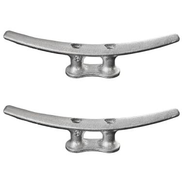 Imagem de Laorde Chuteiras de doca de barco galvanizadas, 20,3 cm/25,4 cm/30,5 cm, grandes travas de doca de ferro fundido, grampo de corda de grau marítimo para amarração, cais, deck, amarração (pacote com