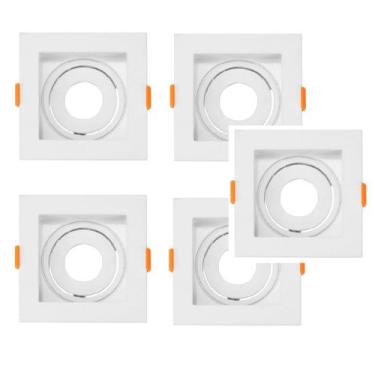 Imagem de Kit 5 Spot de Embutir Para Mini Dicroica Recuado 1xMR11 Branco GU10 - 