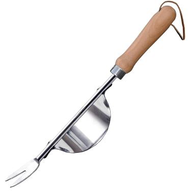 Imagem de GREBSTK Ferramentas manuais de jardim de aço inoxidável com cabo de faia para capina, cultivo, transplante, escavação