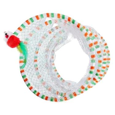 Imagem de Garneck Túnel de brinquedo grande para gatos em espiral redondo para gatos em ambientes internos, cor aleatória