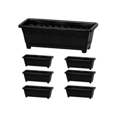 Imagem de Kit 06 Vasos Floreiras Jardineiras - 3,5 Litros Preto