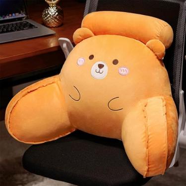 Imagem de CYTJHMD Encosto de leitura com braços, almofada de leitura para sentar na cama, almofada de cadeira de apoio para as costas para sentar assistindo TV, lendo jogos, descanso, F, 70 x 50 cm