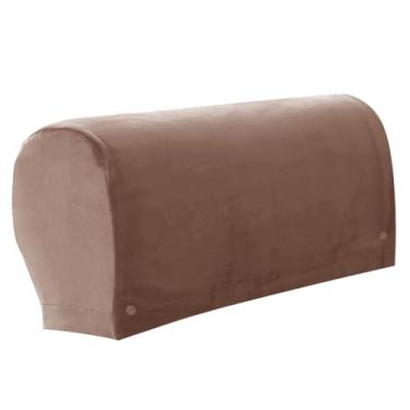 Imagem de Capas para cadeira de apoio de braço, capas elásticas para apoio de braço, 2 peças, capa para poltrona antiderrapante de veludo macio para sofá, protetor de móveis, café