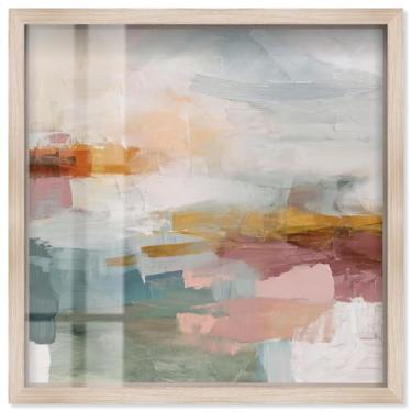 Imagem de Blended Shores III Shadowbox Print Sunset Wall Art por Art Remedy, moldura loira, 78 x 79 cm