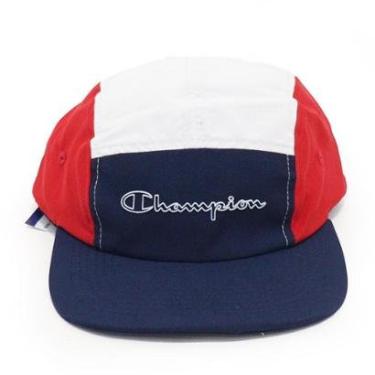 Imagem de Boné Champion Five Panel Micro Script Outline - Azul/Branco/Vermelho-Unissex