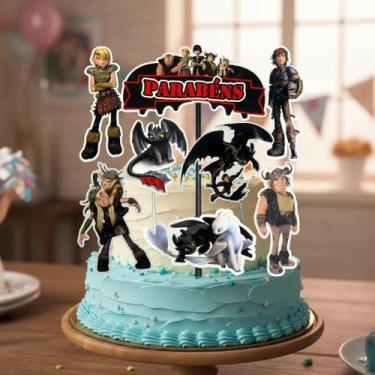 Imagem de Topo De Bolo Festa Aniversario Como Treinar Seu Dragão - Shop da Cris