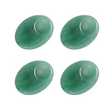 Imagem de Rockcloud Pacote com 4 pedras de preocupação de polegar de 3,8 cm, formato oval, pedra de palmeira, equilíbrio de chacras para ansiedade e alívio de estresse, aventurina verde