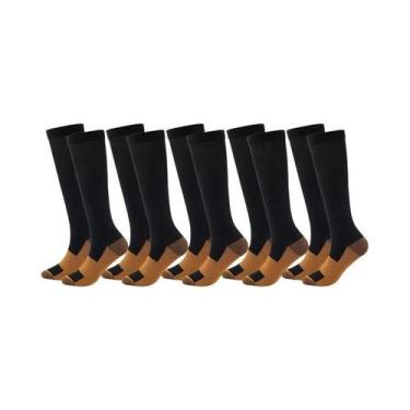 Imagem de Meias Esportivas De Compressão Unissex 5 Pares Para Futebol, Basquete,