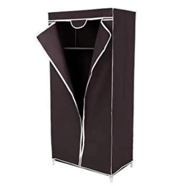 Imagem de Guarda Roupa Portatil Armario Multifuncional Arara Cabideiro Dobravel Organizador Camping Preto