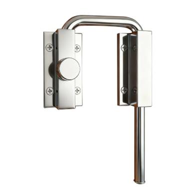 Imagem de Alise Trava de porta deslizante de 10 cm, trava de instalação de 90/180 graus, trava de segurança com parafuso em U para porta interna, porta da frente, banheiro, celeiro, porta, porta, garagem, cromo